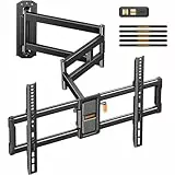Perlegear Soporte TV Pared, Brazo Largo de 943mm para TVs de 42-84', Sujecion TV Pared Articulado con Rotación e Inclinación, Soporta hasta 68kg, MAX VESA 600x400mm