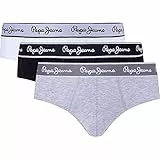 Pepe Jeans Pepe BF 3P Briefs, Gris (Grey Marl), L (Pack de 3) para Hombre