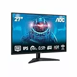 AOC 27B36X Monitor Gaming 27” FHD, 144Hz, IPS, 0.5 ms MPRT, Adaptive Sync., HDR10 (1920x1080, 1x HDMI 1.4, 1x DP 1.4) Negro