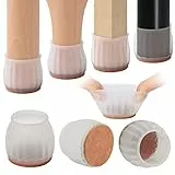 32P - Protectores de Suelo para Patas de Silla 33-40mm, Cubierta Transparente de 1.5 Pulgadas, Deslizadores Redondos para Muebles, Tapas de Silicona para Proteger Suelos de Madera de arañazos y Ruido