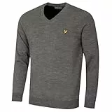 Lyle & Scott Suéter acrílico de Lana Hombre V Cuello - Mid Gris Marl - M