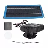 Calentador solar de 30 W para gallinero con protección contra sobrecalentamiento, ventilador de calefacción con energía solar para casa de mascotas, invernadero, refugio de animales al aire libr