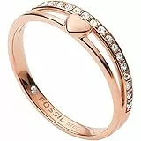 Fossil Anillo Para Mujer Vintage Glitz, Longitud: 21,5 X 20 X 6 Anillo De Acero Rosa Dorado, JF03460791