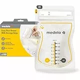 Medela bolsas de almacenamiento de leche materna Easy Pour, bolsas desechables de 210 ml, a prueba de fugas, protegen los nutrientes de la leche, sin BPA, paquete de 100, Exclusivo en Amazon