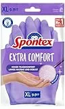 Spontex Extra Comfort, Guantes de hogar premium con forro textil suave, ideales para todos los trabajos de limpieza en el hogar, lavable a 30 °C, talla XL (9-9,5), 1 par, lila, 100 gramos
