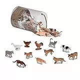 Terra 60 piezas de figuras de animales colección granja juego de juguetes - vacas, cerdos, pollos, gansos, cabras, gatos y más de 3 años de edad
