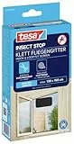 tesa Insect Stop Malla Mosquitera STANDARD para Ventanas, Mosquitera Autoadhesiva, Recortable al Tamaño Deseado, Gris Antracita, 130 cm x 150 cm