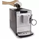 Melitta Solo&Perfect Milk E957-203, Cafetera Superautomática con Molinillo, Auto Capuchinador, 15 Bares, Café en Grano, Limpieza Automática, Personalizable, Plata