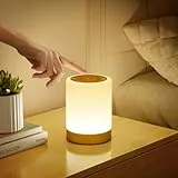 Lámpara de mesilla de noche regulable táctil, 4 modos y 256 RGB color cálido LED luz noche los niños, recargable USB Luz Lámpara táctil con temporización, Lámpara de mesa inalámbrica para dormitorio