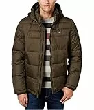 Tommy Hilfiger Hooded Puffer Jacket (Standard and Big & Tall) Abrigo Alternativo Largo, Camuflaje, S para Hombre