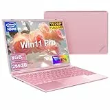 NOTODD 2025 Ordenador portátil de 14 pulgadas Win11 de 4 núcleos Celeron N5095 (hasta 2,9 GHz), 1920 x 1200, 8 + 256 GB SSD compatible con ventilador de refrigeración 1TB(TF-512 GB), protector de