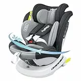 Miophy I-size Silla de Coche Isofix Giratoria 360° Grupo 0+/1/2/3, 0-12 años, 40-150 cm (Gris oscuro i-Size)