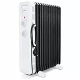 Aigostar Radiador de Aceite de 13 Elementos, 2500 W, Silencioso, 3 Niveles de Potencia, Termostato Ajustable y Función de Apagado Seguro, Protección Antivuelcos, Recomendado para Estancias de 25 m2