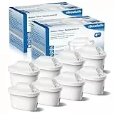BREOILUTLE Cartuchos de filtro de agua compatibles con el hervidor Brita Marella, filtro de agua de repuesto para Brita Maxtra+ Plus Maxtra Pro All-in-1, reduce las impurezas (8, clásico)