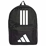 adidas Unisex Adulto Classic Three Stripes Backpack Back TO School, Black/White, One Size