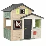 Smoby Life - Casa de Juegos Friends House EVO con 2 Puertas, 6 Ventanas – Fabricada en Material Reciclado, Protección UV, para Niños a Partir de 3 Años (7600810208)