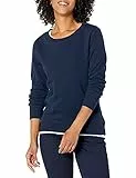 Amazon Essentials Sudadera con Cuello Redondo de Forro Polar de Felpa Francesa (Disponible en Tallas Grandes) Mujer, Azul Marino, L