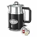 Russell Hobbs Retro - Hervidor de Agua Eléctrico (2400 W, 1,7l, Acero Inoxidable, Negro) - ref. 21671-70