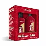 REVLON PROFESSIONAL UniqOne Duo Pack, Protector Térmico Pelo, Desenredante, Tratamiento 10 en 1 Sin Aclarado, 150 ml + Champú Acondicionador Hidratante, Repara Cabello Seco y Dañado, 230 ml