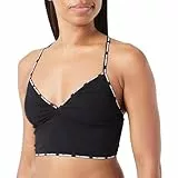 KARL LAGERFELD Mini Logo Longline Bralette sostén, Negro, S De Las Mujeres