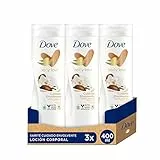 Dove Crema Hidratante Corporal con Manteca de Katiré y Vainilla para Piel Seca, Pack de 3 x 400 ml
