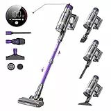 Vistefly V15s MAX Aspiradora sin Cable, 580W 55Kpa Aspirador Escoba Potente 8 en 1 con Pantalla Táctil, Autonomía 75 Mins Modo Automático y Antienredos, para Suelo Alfombras Pelos Animales