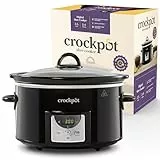 Crock-Pot Olla digital de cocción lenta | 3,5 L (3-4 personas) | Temporizador programable con cuenta atrás | Enchufe UE de 2 clavijas | Negro [CSC113X]