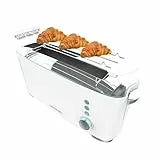 Cecotec Tostadora de 1 Ranura Larga Toast&Taste Extra W. 1000W, 2 Tostadas, Ranura XL para Panes Gruesos, Sistema Autocentrado, 7 Posiciones de Tostado, Expulsión Automática, Recogemigas y Varillas