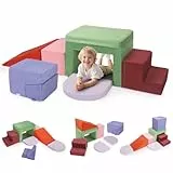 CUPCHID Toboganes de interior y estructuras de juegos,Rutas motoras del bebé, Bloque de Espuma de Motividad Bebé de Flexibles Gigantes de Espuma,Juguetes de Escalada para Niños de 1 a 3 Años (JMN-254)