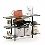 Furinno Estante De Exhibición Gris (Gris Roble Francés/Negro) 3 estantes