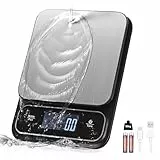 Cexovo Báscula de Cocina Digitales Impermeable,Alta Precisión 0.1g10KG Capacidad,Bascula Precision,Plataforma Acero Inoxidable,Pantalla Digital Retroiluminada,Carga USB Recargable para Cocinar,Hornear