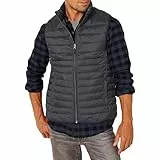 Amazon Essentials Chaleco Plumífero Plegable y Ligero, Resistente a la Lluvia Hombre, Negro, L