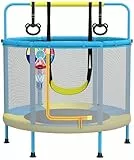 PILIN Trampolín Cuadrado con tobogán y Escalera para trepar, Incluye Red de Seguridad, colchoneta, Columpio, Trampolín de jardín para Uso en Interiores y Exteriores