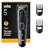 Braun Cortapelos Series 5 HC5530, Máquina De Cortar Pelo Para Hombre, +3 Accesorios De Styling, Lámina De Corte Ultra Afilada, 17 Longitudes, 50 Min De Autonomía, Lavable, Negro