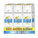 Pantene Champú + Acondicionador + Tratamiento 3en1 Cuidado Clásico Nutri Pro-V con fórmula Pro-V + antioxidantes, para cabello normal y mixto, 300 ML (Pack de 6)