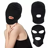 UILYNIU 2 Piezas Cubiertas Faciales Máscara Transpirable, Máscara Facial Completa, Máscara de Cara Completa, Máscara de Cabeza, Máscaras de Cobertura para cosplay o disfraz de Halloween (Negro)