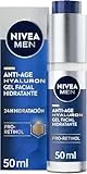 NIVEA MEN Hyaluron Gel Facial Hidratante Antiedad (1 x 50 ml), gel reafirmante que reduce las arrugas, gel para hombre con ácido hialurónico