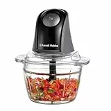 Russell Hobbs Picadora de Alimentos, para verduras, fruta, carne, ajo, cebolla, cuenco de 1 l, apto lavavajillas, 2 velocidades, cuchillas de acero inoxidable, 350 W max, Desire Matte Charcoal 27130