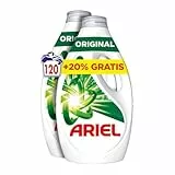 Ariel Detergente Lavadora Liquido 120 Lavados, Original, Jabon Limpieza Mejorada en Ciclos Mas Frios con la Exclusiva Tecnologia de limpieza en Frio