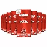 Lavazza, Qualità Rossa, 100 Cápsulas de Café Compatibles con Máquinas Nespresso Original, con Notas de Chocolate y Frutos Secos, Arábica y Robusta, Intensidad 10/13, Tueste Medio, Amazon Exclusive