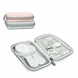 Suavinex, Neceser Set Manicura para Bebés, +0M, Kit Cuidado del Bebé con Cepillo, Peine, Cepillo Dental, Tijeritas, Lima y Cortaúñas. Neceser Impermeable con Cremallera, Azul suave