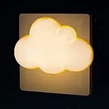 Annmore Luz Nocturna Infantil para Enchufe, Luces Noche Nube con Sensor Crepúsculo, Lámpara Niños Quitamiedos para Bebé Dormitorio, Iluminación Pared para Pasillo, Habitación de Recien Nacido