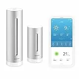 Netatmo Estación Meteorológica Inalámbrica Interior Exterior con Wifi, Compatible con Alexa y Apple HomeKit, NWS01-EC, Plateado, 105x45x45 cm