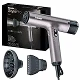 Beurer HC 100 Excellence Secador de pelo, secador con motor digital, extremadamente potente y ultraligero, 4 niveles de temperatura y ventilación para un secado rápido y suave, boquilla y difusor