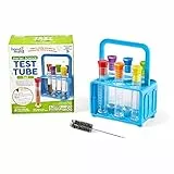 Learning Resources Set de iniciación a Las Ciencias con Tubos de ensayo, Tubos de ensayo con Base Plana, Base para Colocar los Tubos, Material de Ciencias, Tubos de ensayo con Tapa (6 Tubos)