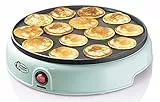 Bestron Poffertjes Maker in Retro Design, Mini Pancake Maker, con revestimiento antiadherente, Sweet Dreams, 800 W, Color: Verde