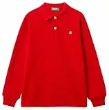 United Colors of Benetton Camiseta Polo M/L 3089c300z Camisa, Rojo, 170 cm para Niños