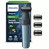 Philips BG3027/03 Afeitadora Corporal Masculina, Bodygroom Serie 3000, Impermeable, con 3 Peines-guía, 60 min de Autonomía, Azul/Negro