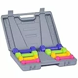 HOMCOM Juego de 8 Mancuernas Portátil 4 Pares de 0.5kg 1 kg 1.5 kg 2kg Caja Exterior para Gimnasio Ejercicios Entrenamiento en Casa Metal 41x30x8 cm Multicolor