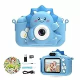 HiMont Cámara de Fotos Digital Infantil, 1080P con Tarjeta TF de 32G y Pantalla de 2,0', HD Cámara de Vídeo Selfie,Regalos para Cumpleaño,Navidad,Juguetes para Niños de 3-12 (Azul)